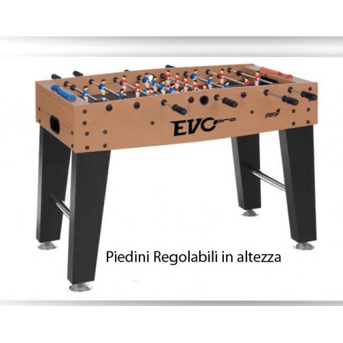 Biliardino-Evo-Pro-Piedini-Regolabili-in-MDF-Aste-Telescopiche-Palline-Calcetto