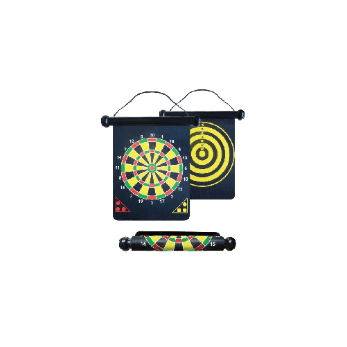 Bersaglio-Arrotolabile-Magnetico---6-Dardi-freccette-2-Lati-2-Giochi-Dartboard