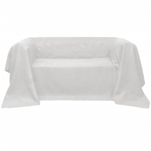 VidaXL Fodera per divano in micro-camoscio crema 210 x 280 cm