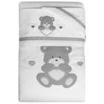 Coccolissimi  Piumino sfoderabile + Set lenzuola 3pz per Next2Me (e similari) Orso cuore Coccolissimi