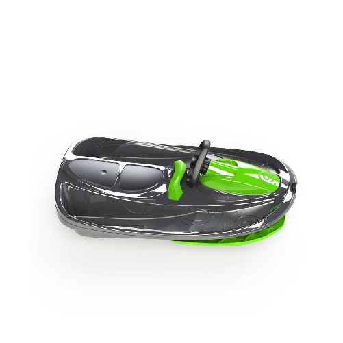 Bob-Doppio-Stratos-Freno-Volante-Nero-2-Posti-Slitta-Slittino-da-Neve-Max-120kg