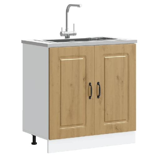 VidaXL Mobile base lavello Kalmar Rovere Artigianale 80x46x81,5 cm