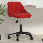 VidaXL Sedia Girevole da Ufficio Rosso Vino in Velluto