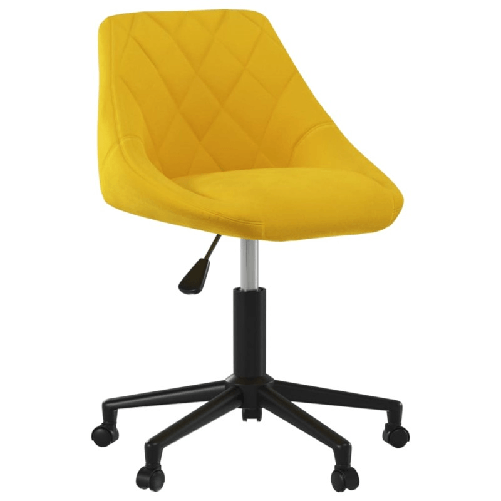VidaXL Sedia da Pranzo Girevole Giallo Senape in Velluto