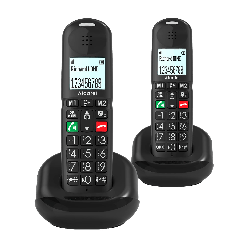 Alcatel xl685 duo telefono cordless dect nero con 2 portatili