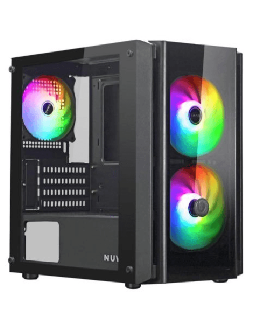 NUWO CASE NUWO BLITZ R28 BLACK 0.5MM SPCC3*U3 3*FAN FRGB RAINBOW SIDE