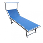 MILANI HOME REMI - lettino mare prendisole pieghevole in alluminio con tettuccio