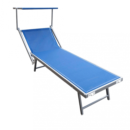 MILANI HOME REMI - lettino mare prendisole pieghevole in alluminio con tettuccio