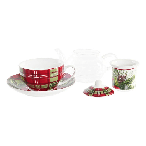 DKD Home Decor Teiera DKD Home Decor 1 Tazza Filtro Cristallo Porcellana (250 ml)