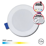 Elbat Faretto circolare Elbat 12W - 960Lm - Selettore a 3 temperature + Montaggio a parete - Bianco