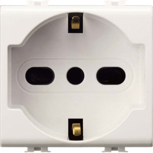 DIMELITALIA Biesse connettore bipasso schuko 2p+t 10-16a compatibile con serie bticino matix