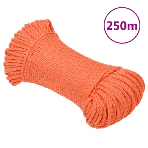 VidaXL Corda da Lavoro Arancione 8 mm 250 m in Polipropilene