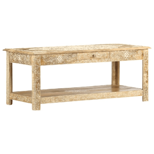 VidaXL Tavolino da Salotto 110x50x45 cm Mango Massello Dipinto a Mano
