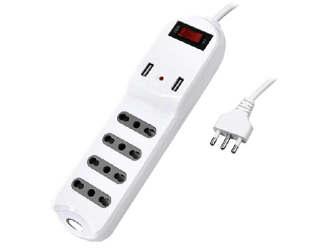 Mediacom multipresa md-pm101 bianca 4 posti 2 usb-a con protezione termica bipasso