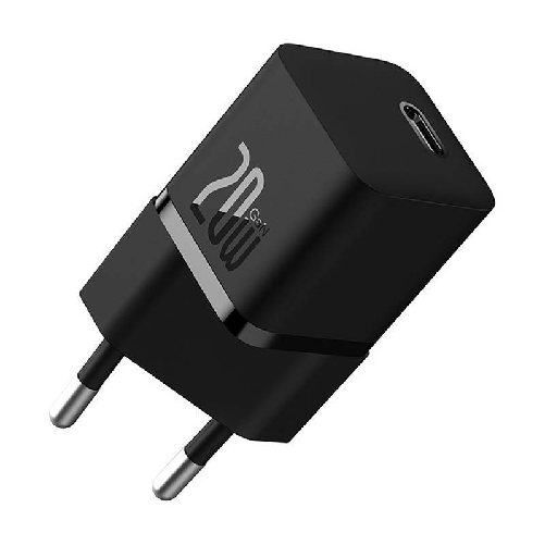 Baseus caricatore usb-c 20w gan5 compatto universale nero ricarica rapida