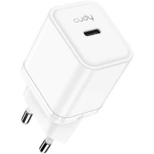 Cudy caricatore usb c 20w ricarica rapida qc/pd 3.0 gan per smartphone e tablet