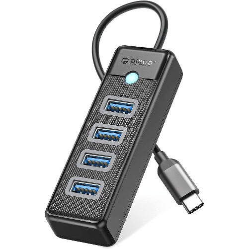 Orico hub usb type-c a usb-a 4 porte ultra sottile nero 5 gbps