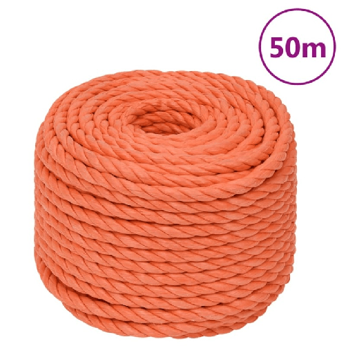 VidaXL Corda da Lavoro Arancione 20 mm 50 m in Polipropilene