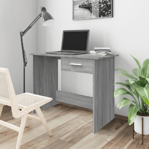 VidaXL Scrivania Grigio Sonoma 100x50x76 cm in Legno Multistrato