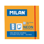 MILAN BLOC di 100 note adesive - rimovibile - 76mm x 76mm - colore arancione al neon