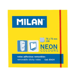 MILAN BLOC di 100 note adesive - rimovibile - 76 mm x 76 mm - colore giallo neon