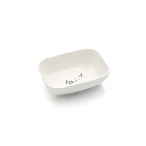PORCELLANA BIANCA PIATTO RETTANGOLARE 11x8cm Gli Onesti
