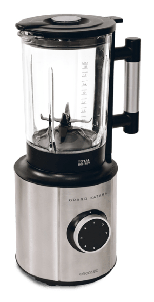 Cecotec 03984 frullatore Frullatore da tavolo 1800 W Nero, Acciaio inox, Trasparente