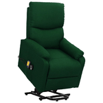 VidaXL Poltrona Alzapersona Massaggiante Verde Scuro Tessuto