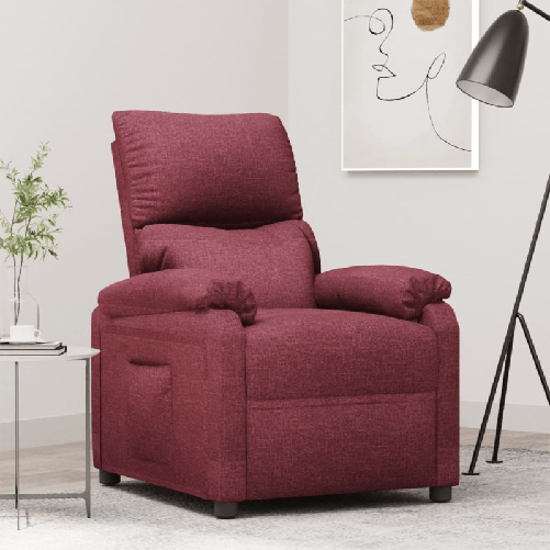 VidaXL Poltrona Reclinabile in Tessuto Rosso Vino