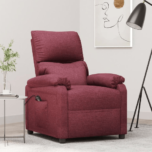 VidaXL Poltrona Elettrica Reclinabile Rosso Vino in Tessuto