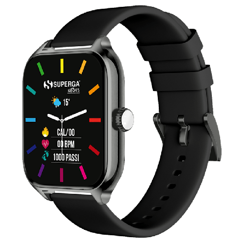 SUPERGA Smartwatch superga alluminio black quadrata silicone black swt-stc004