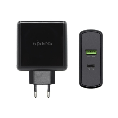 Aisens Caricabatterie USB da Parete Aisens PD 3.0 USB-C 48 W Nero
