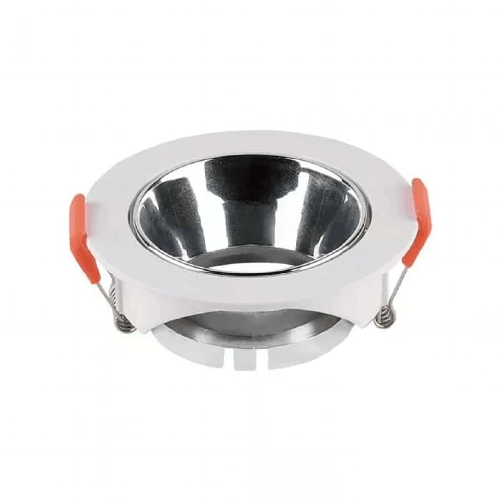 V-TAC Portafaretto LED da Incasso Rotondo GU10 Corpo Bianco Riflettore Cromato