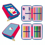 Hello Kitty Astuccio Hello Kitty Azzurro 12,5 x 19,5 x 4,5 cm