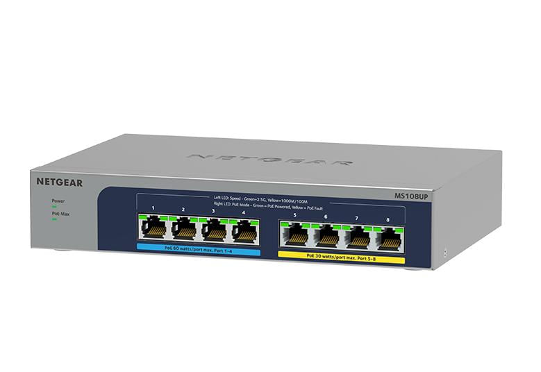 NETGEAR-MS108UP-Non-gestito-2.5G-Ethernet--100-1000-2500--Supporto-Power-over-Ethernet--PoE-