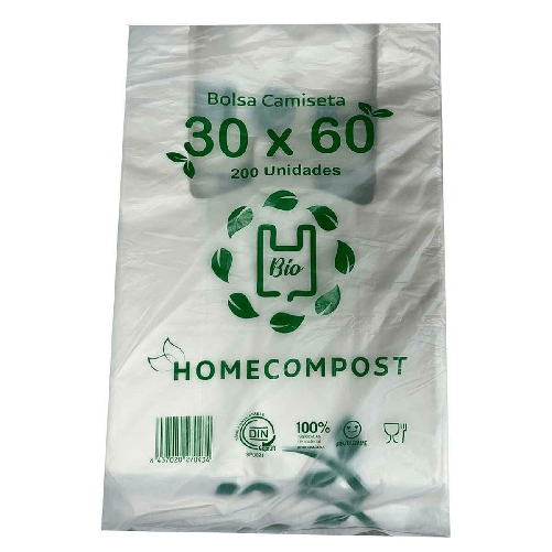 BigBuy Office Shopping Bag 200 Unità Biodegradabile Bianco 30 x 60 cm