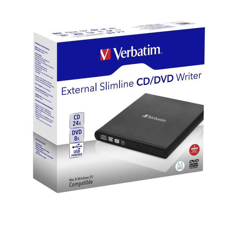 Verbatim-Slimline-CD-DVD-lettore-di-disco-ottico-DVD-RW-Nero