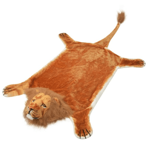 VidaXL Tappeto di Peluche a Forma di Leone 205 cm Marrone