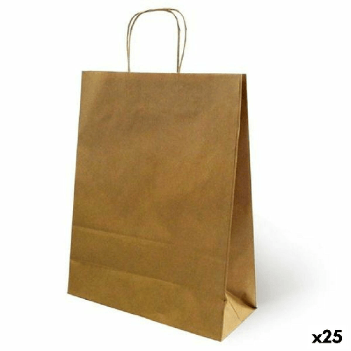 Fama Borse Fama Marrone Con manici 125 g/m² 21 x 11 x 29 cm (25 Unità)