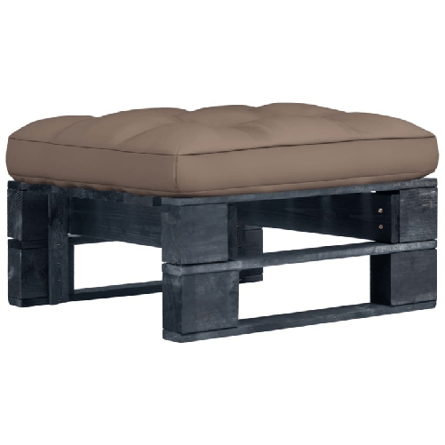 VidaXL Ottomana da Giardino Pallet in Legno di Pino Impregnato Nero
