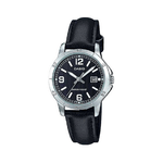 Casio Orologio Donna Casio LADY DATE, LEATHER - BLACK (Ø 35 mm)
