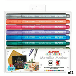 Alpino Set di Pennarelli Alpino Metallic Marker Multicolore (12 Unità)
