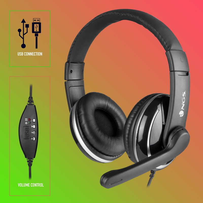 NGS-VOX800-USB-Cuffie-Padiglione-auricolare-USB-tipo-A-Nero