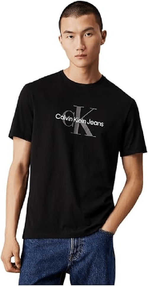 CALVIN KLEIN JEANS T SHIRT MAGLIA UOMO CALVIN KLEIN JEANS 00040EM286 COTONE NERO ORIGINALE PE 2025