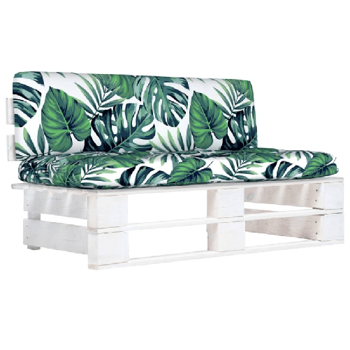 VidaXL Divano Centrale Giardino su Pallet Bianco Legno Pino Impregnato
