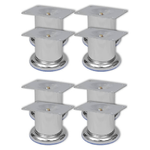 VidaXL Piedini Rotondi per Divani 8 pz Cromati 60 mm