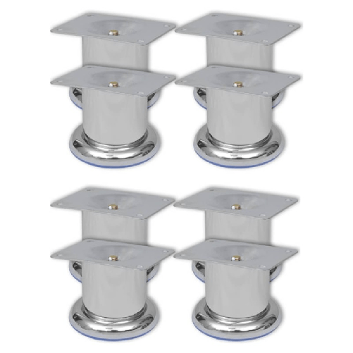 VidaXL Piedini Rotondi per Divani 8 pz Cromati 60 mm