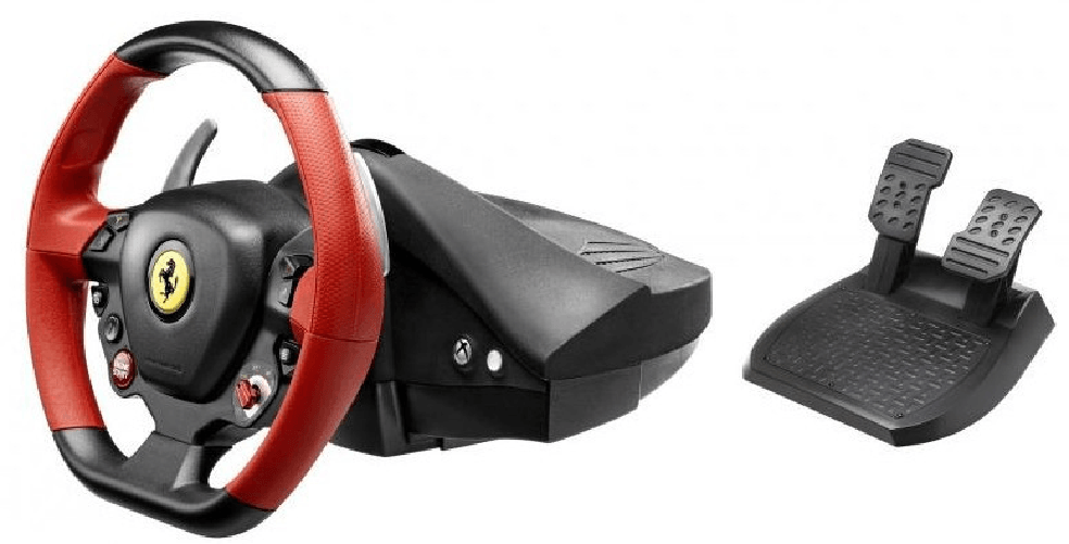 Thrustmaster ferrari 458 spider sterzo e pedali per xbox one cablato nero e rosso