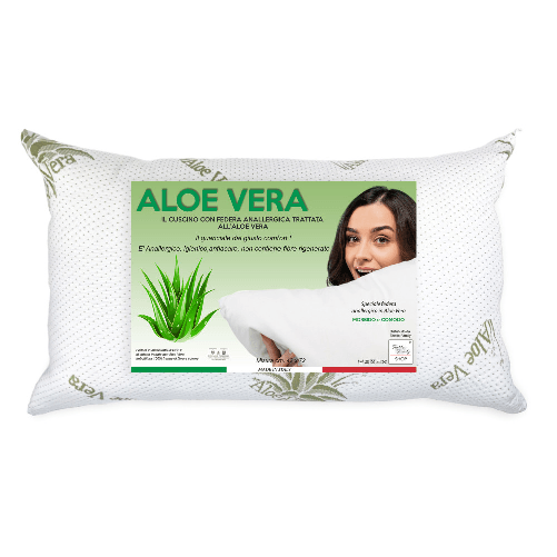 Tex family  Cuscino Letto Aloe Vera con Federa Anallergica, Antibatterico, Antiacaro