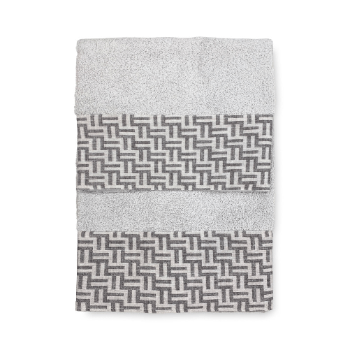 Tex family SET asciugamani con bordo FASHION Grigio in puro cotone Made in Italy
